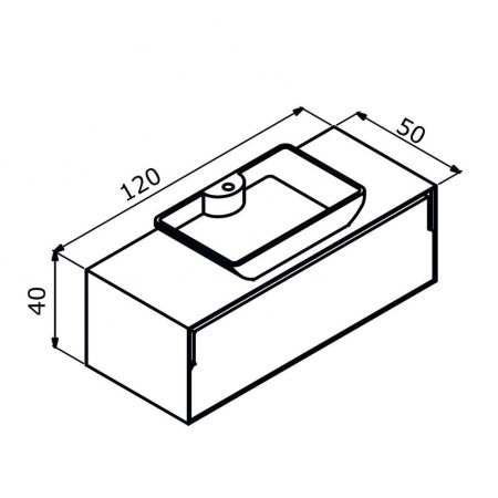 Тумба с раковиной Orka Craft 5001127 120х50 подвесная цвет черный/коричневый