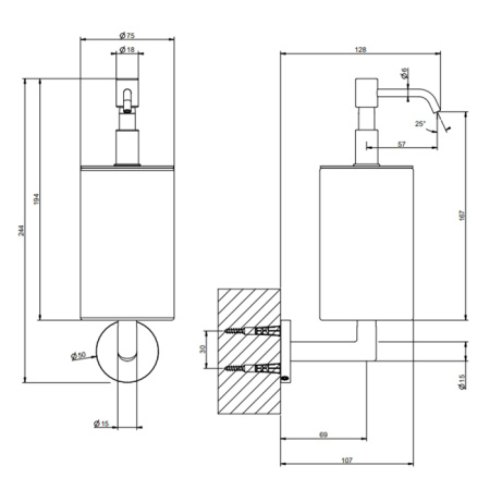 Дозатор для жидкого мыла Gessi Tondo 63613#031