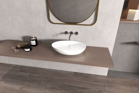 Раковина из искусственного камня Abber Stein AS2635 60х40 накладная цвет белый без отверстий под смеситель