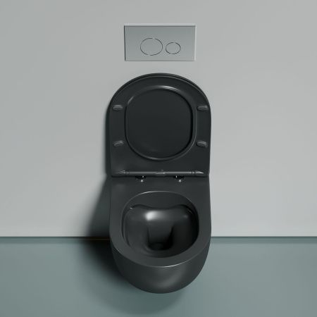 Унитаз подвесной Ceramica Nova MODENA CN6063MDH темно-серый с сиденьем микролифт безободковый душевой смыв