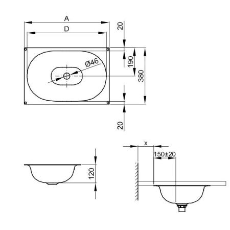 Раковина из нержавеющей стали Bette Comodo A217-000 60 см встраиваемая цвет белый без отверстий под смеситель