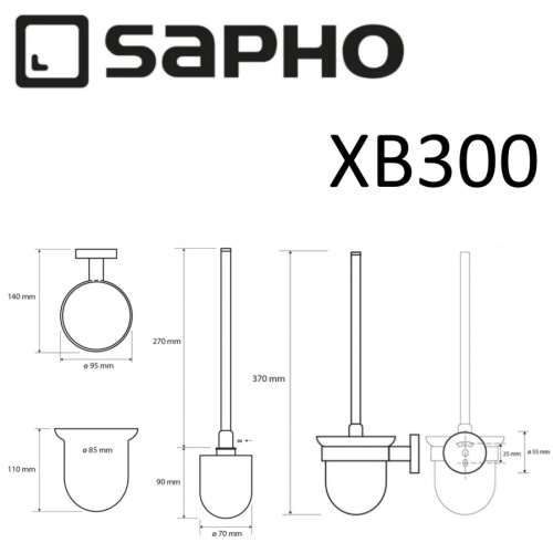 Ершик Sapho X-ROUND BLACK XB300 - фото 2
