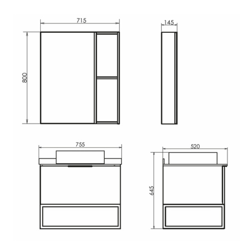 Тумба с раковиной Comforty 00-00009321CF 75,5x52x64,5 - фото 2