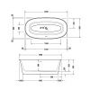 Ванна акриловая Duravit White Tulip 700469000000000 180х90 встраиваемая овальная с каркасом