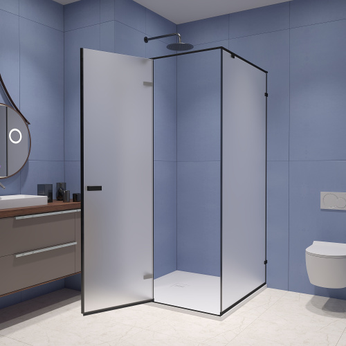 Душевой уголок RGW Stilvoll 353203000-24 100х100 стекло матовое профиль черный без поддона - фото 2