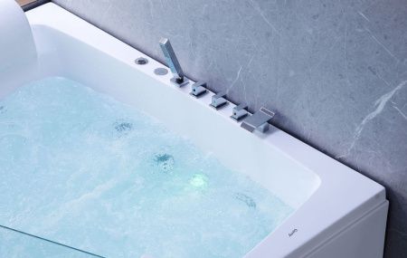 Ванна акриловая гидромассажная Gemy G9056 B L 170х130 пристенная асимметричная с каркасом