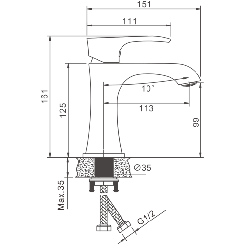 Смеситель Belz B507 B10507 на раковину хром - фото 2