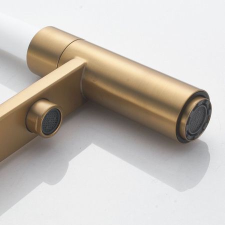 Смеситель для кухни Shevanik S178G на мойку золото/бежевый