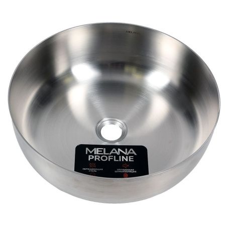 Раковина из нержавеющей стали Melana 400 сатин 40х40 накладная цвет хром без отверстий под смеситель