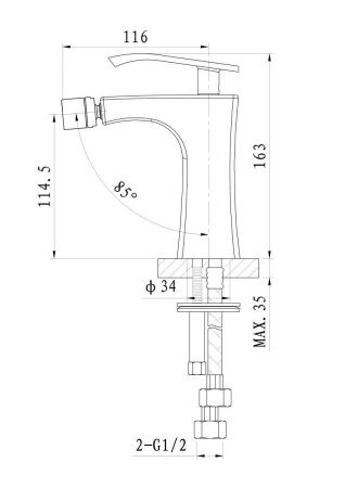 Смеситель Wonzon & Woghand Triumph WW-565001-CR на биде хром