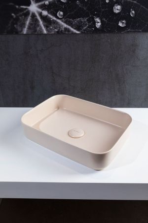 Раковина керамическая Allen Brau Fantasy 4.11021.IV 50х40 накладная цвет бежевый без отверстий под смеситель