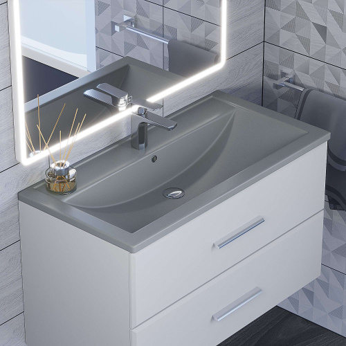 Раковина Uperwood Foster Quartz 90 см 291030041 полувстраиваемая цвет серый - фото 4