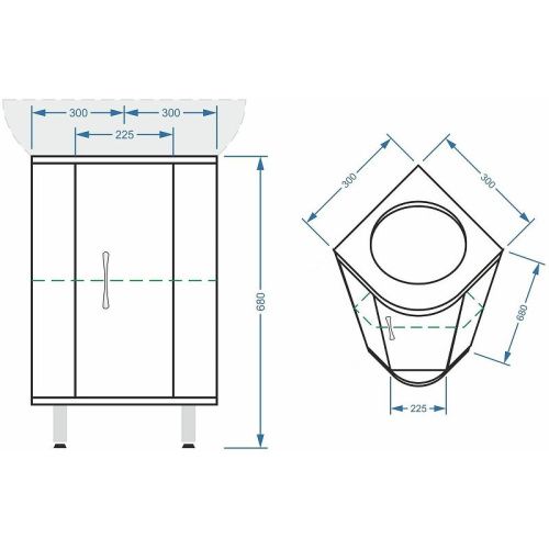 Тумба под раковину Stella Polar Концепт угловой SP-00000156 30х30 напольная цвет белый - фото 4