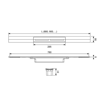 Сифон для душевого лотка Tece TECEdrainprofile 673001