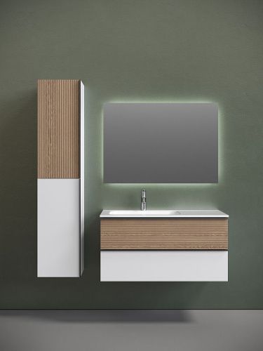 Тумба под раковину Sancos DELTA DL100LW 100х40 подвесная цвет коричневый - фото 2