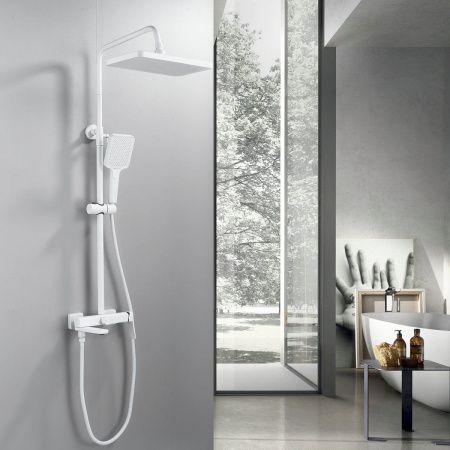 Душевая стойка Raffine F3699C настенная цвет белый