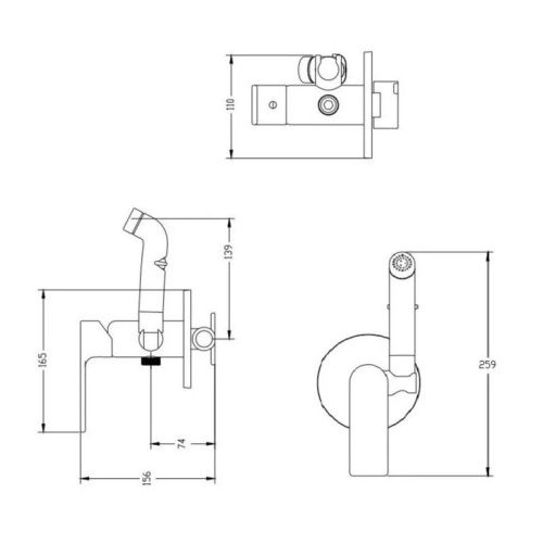 Гигиенический душ со смесителем Haiba HB55505 хром - фото 3