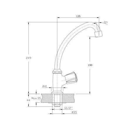 Смеситель Rush Pioneer PI7950-24 на раковину хром