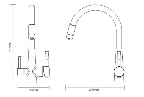 Смеситель для кухни Savol S-L1806C-12 на столешницу бронза - фото 2