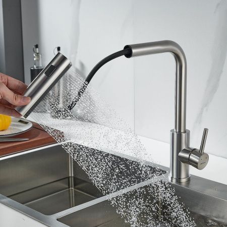 Смеситель для кухни Shevanik S263L на мойку сатин