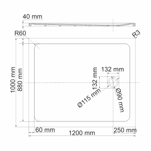 Душевой поддон WasserKRAFT Neime 19T 19T10 120x100 искусственный камень черный - фото 3