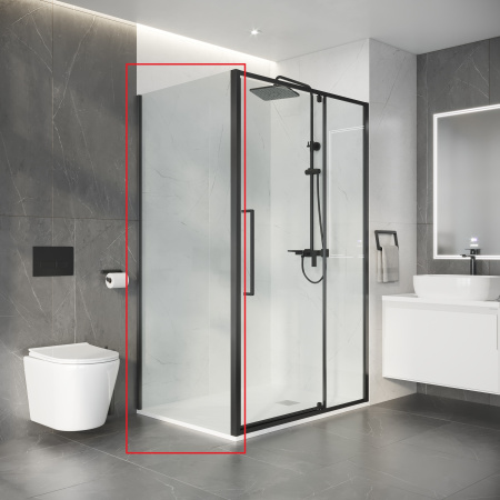 Боковая стенка Niagara Nova NG-A80GR-34 80х195 стекло прозрачное профиль графит матовый