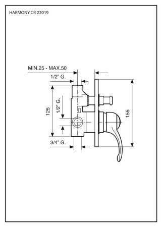 Смеситель Emmevi Harmony 22019/CO встраиваемый в стену хром