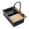Кухонная мойка Melana ProfLine D6846B+6 графит 70х45 цвет серый поверхность матовая