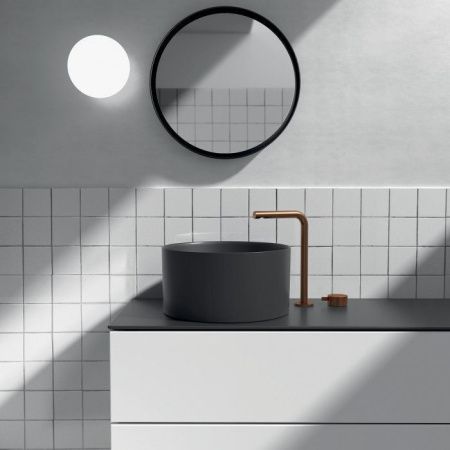 Раковина из сантехнического фарфора Galassia Core 7306NEMT 40х40 накладная цвет черный