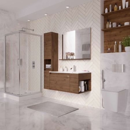 Тумба под раковину Grossman Тенза 108503 90х50 подвесная цвет коричневый