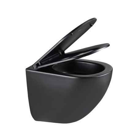 Унитаз подвесной LeMark Glazer 9612004 черный с сиденьем микролифт безободковый смыв торнадо