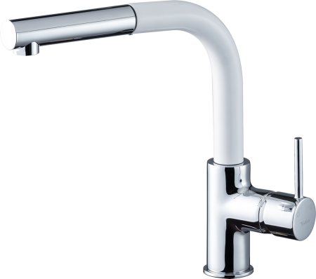 Смеситель для кухни Rivelato 9022201 brina cromo на мойку белый/хром