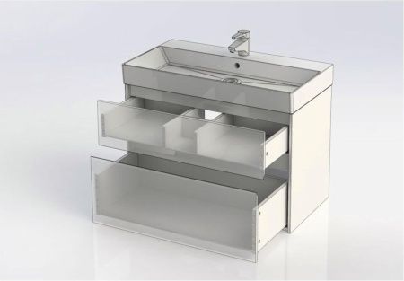 Тумба с раковиной Aquanet Бруклин 00212598 90х40 подвесная цвет белый