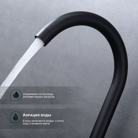 Смеситель для кухни Splenka S201 S201.40.06 на мойку черный