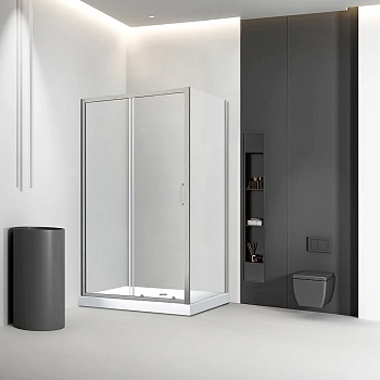 Душевой уголок Veconi Rovigo RV046BC-10070-01-C5 100х70 стекло прозрачное профиль сатин без поддона Душевой уголок Veconi Rovigo RV046BC-10070-01-C5 100х70 стекло прозрачное профиль сатин без поддона