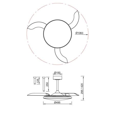 Люстра-вентилятор Mantra Slim Fan (Слим Фан) 9007