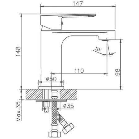 Смеситель Haiba HB557-8 HB10557-8 на раковину белый/хром