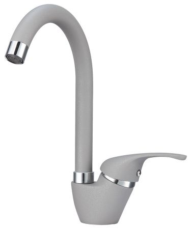 Смеситель для кухни Granula 1024, АЛЮМИНИУМ на мойку серый