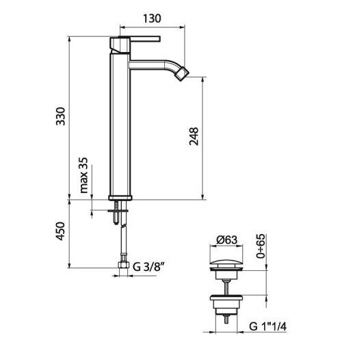 Смеситель Webert Azeta AZ830402015 на раковину хром - фото 3