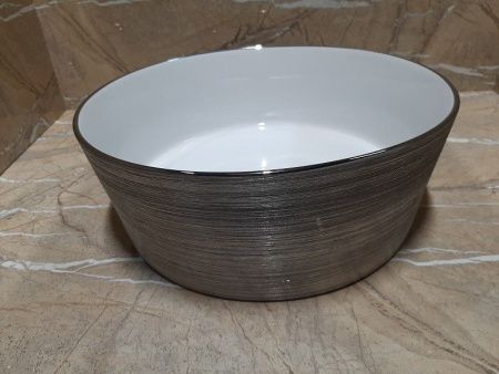 Раковина из сантехнического фаянса CeramaLux C1054 40х40 накладная цвет хром без отверстий под смеситель