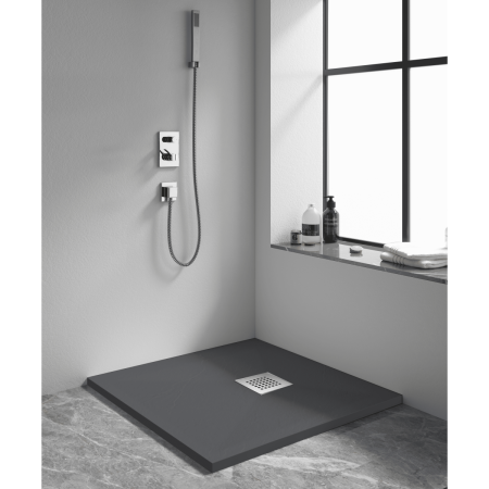 Душевой поддон из искусственного камня RGW Stone Tray 14152088-02-11 80х80 серый без ножек