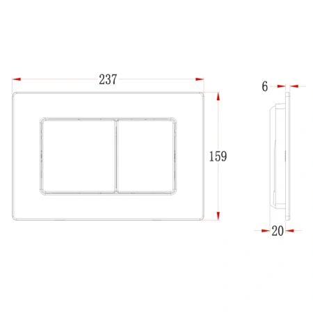 Клавиша смыва механическая Veconi FLUSH FLV9-S цвет нержавеющая сталь