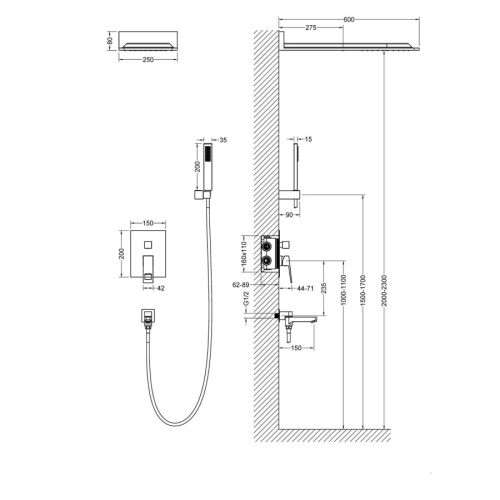 Душевая система Timo Saona SX-2370/00SM встраиваемая в стену с термостатом - фото 5