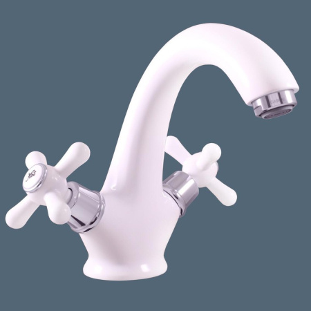 Смеситель RavSlezak MORAVA RETRO MK128.5BC на раковину белый