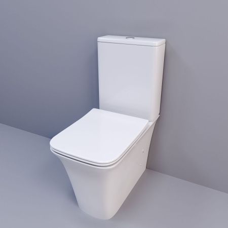 Унитаз напольный с бачком Cerutti SPA CT7838 белый с сиденьем микролифт безободковый каскадный смыв