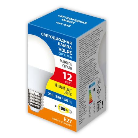 Лампа светодиодная Volpe LED-A60 LED-A60-12W/3000K/E27/FR/SLS