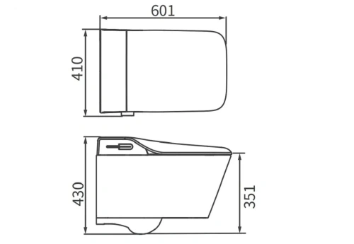 Умный унитаз подвесной с биде Arrow AKB2130AG-2H серый с сиденьем микролифт безободковый каскадный смыв - фото 2