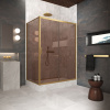 Душевой уголок Vegas-Glass ZP+ZPV Protec ZP+ZPV Protec h1900 130*100 03 05 130х100 стекло тонированное профиль золото матовое без поддона
