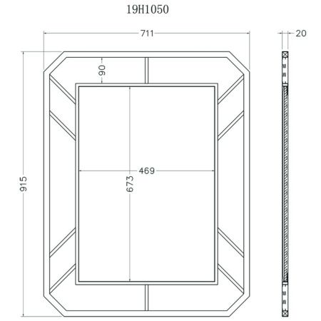 Зеркало Garda Decor KFG081 70х90