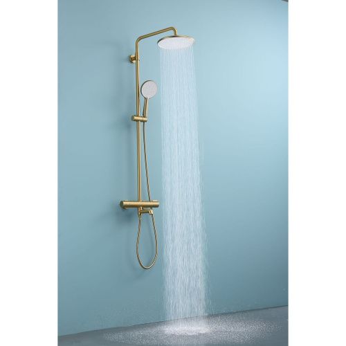Душевая стойка Raglo R20.26.03 настенная цвет сатин золотой - фото 5